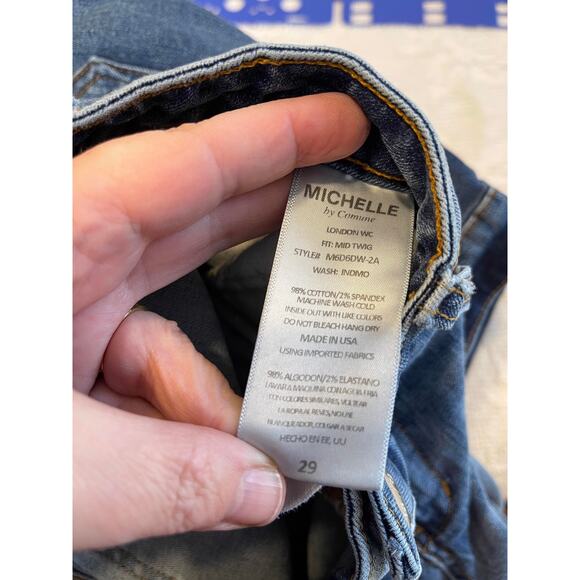 Michelle by Commune women's 29 blue jeans mid rise twig light wash distressed - Picture 10 of 12